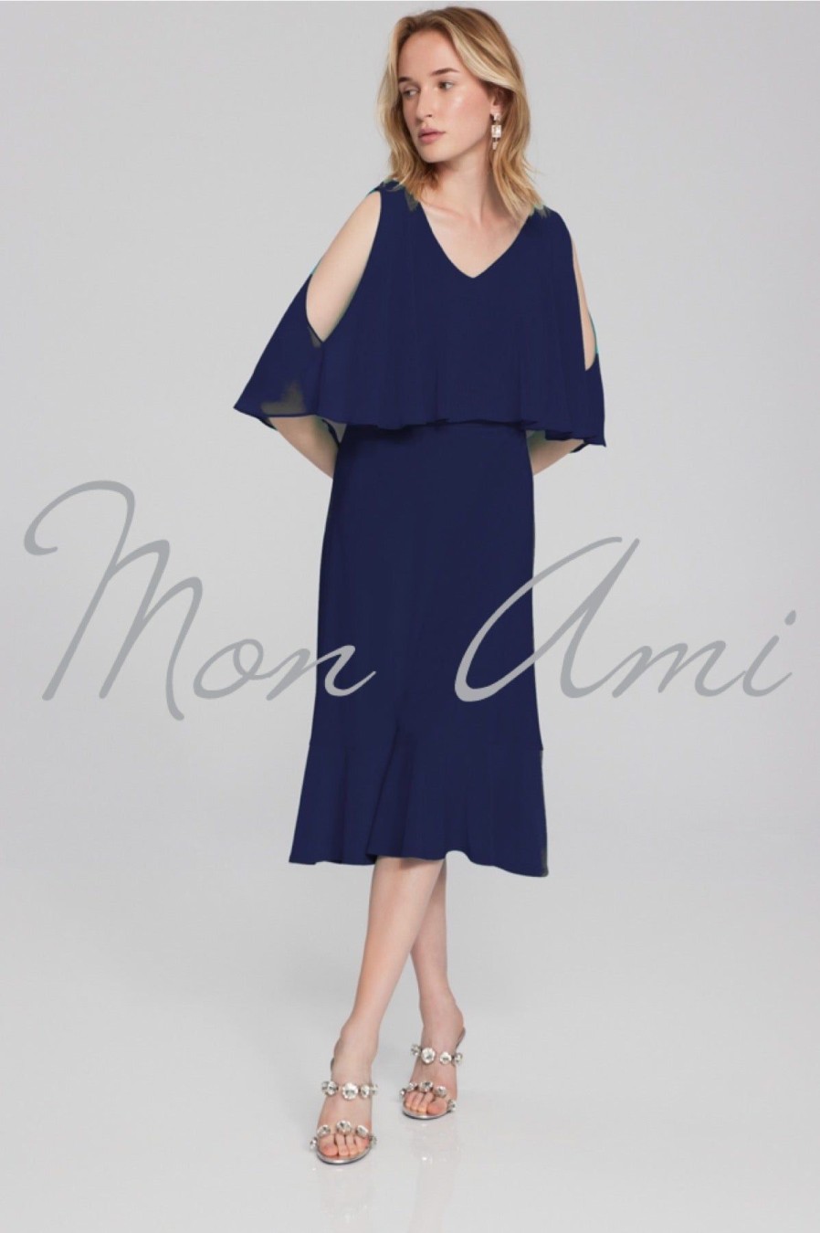 Women Joseph Ribkoff | Signature By Joseph Ribkoff Flare Dress In Midnight 241706