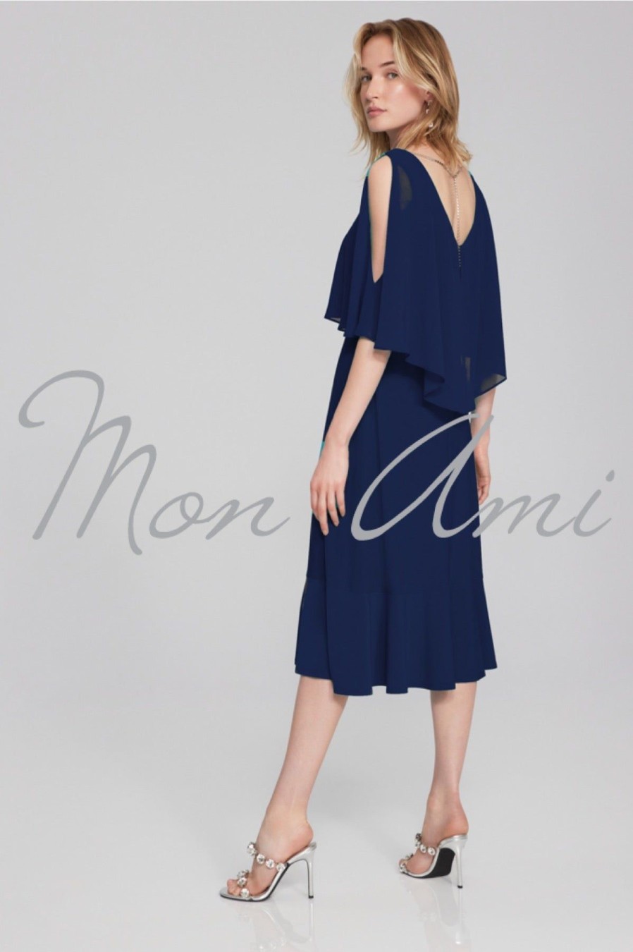 Women Joseph Ribkoff | Signature By Joseph Ribkoff Flare Dress In Midnight 241706