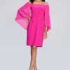 Women Joseph Ribkoff | Signature By Joseph Ribkoff Pleat Dress In Shocking Pink 241781