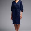 Women Joseph Ribkoff | Signature By Joseph Ribkoff Shimmer Dress In Navy 231715