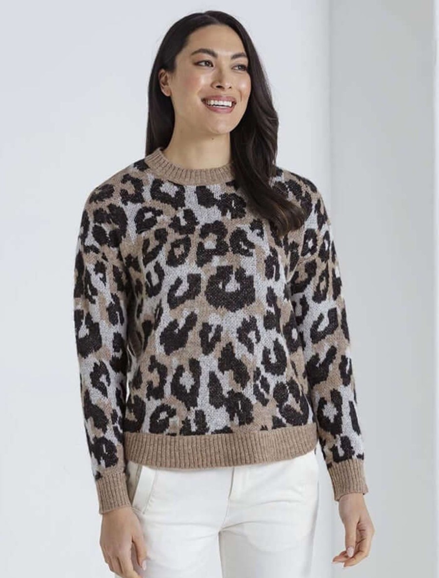 Women Marco Polo | Marco Polo Sweater In Brushed Animal