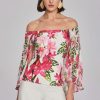 Women Joseph Ribkoff | Signature By Joseph Ribkoff Chiffon Top In Vanilla Pink 241780