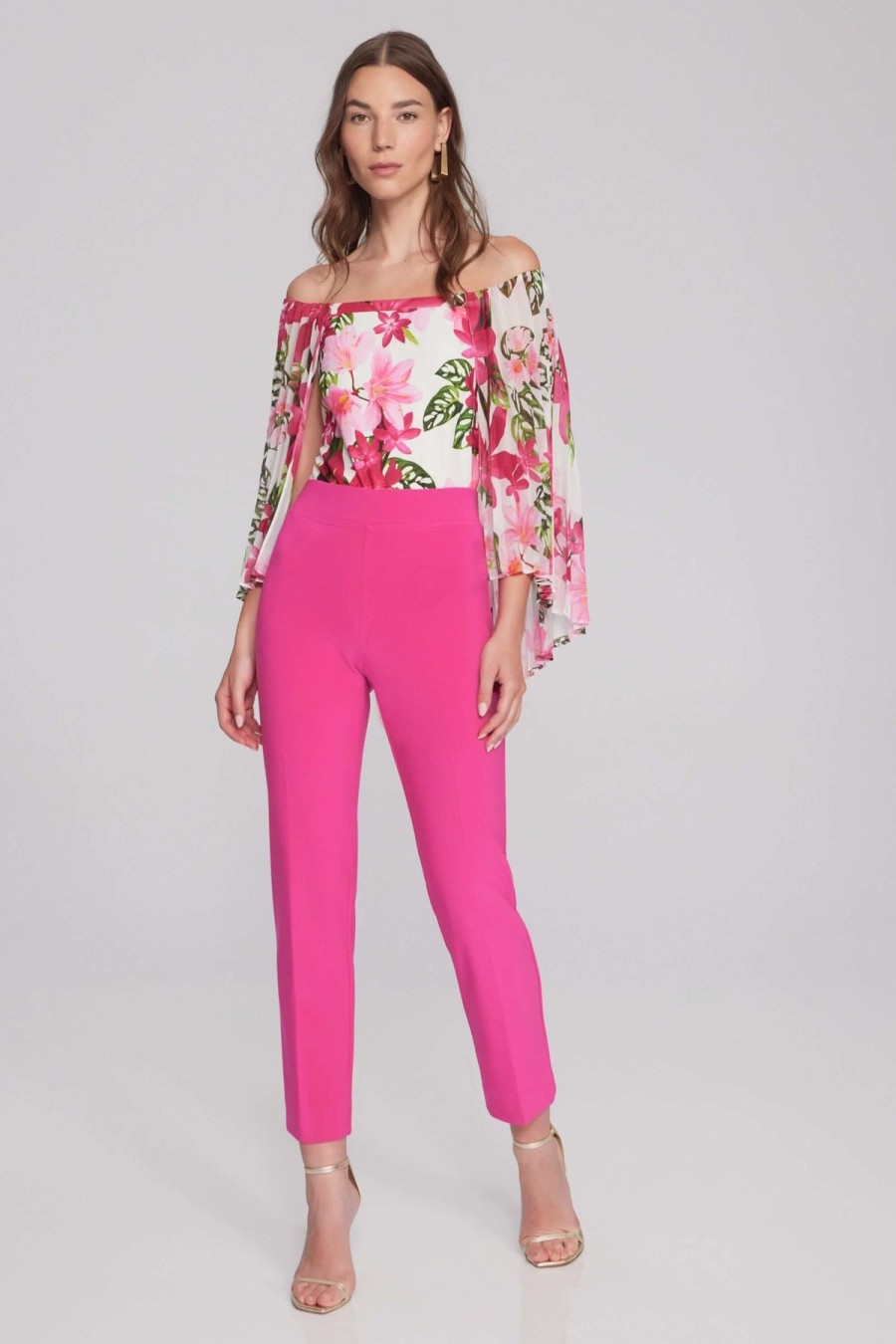 Women Joseph Ribkoff | Signature By Joseph Ribkoff Chiffon Top In Vanilla Pink 241780