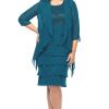 Women Layla Jones | Layla Jones Layered Dress & Jacket In Emerald