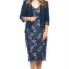 Women Jesse Harper | Jesse Harper Metallic Lace Dress & Bolero In Midnight