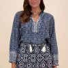 Women Ruby Ya Ya | Ruby Ya Ya Aztec Shirt In Navy