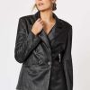 Women Hammock & Vine | Hammock & Vine Roxy Metallic Dinner Jacket In Black