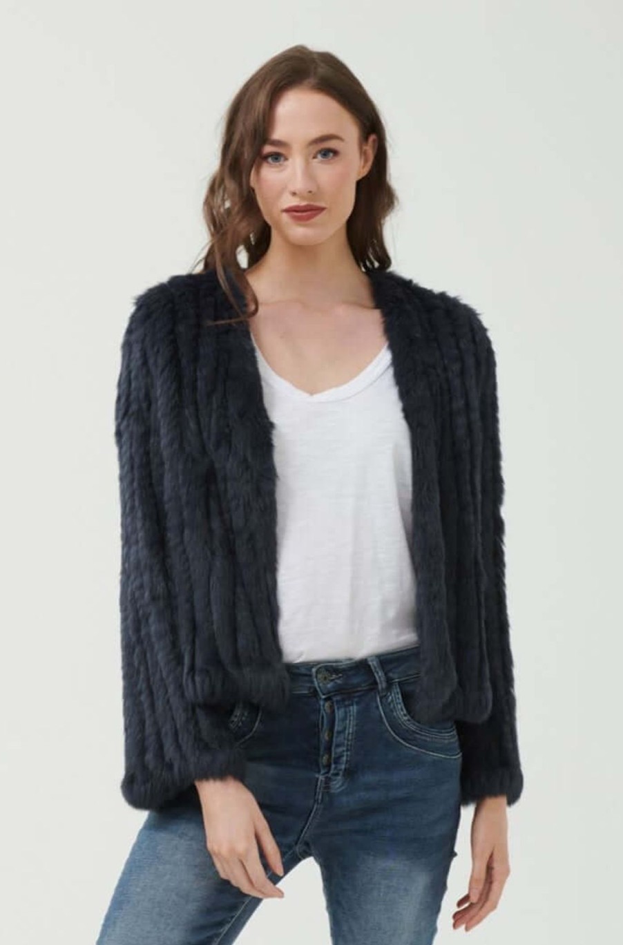 Women 365 Days | 365 Days Rabbit Fur Short Jacket In Midnight