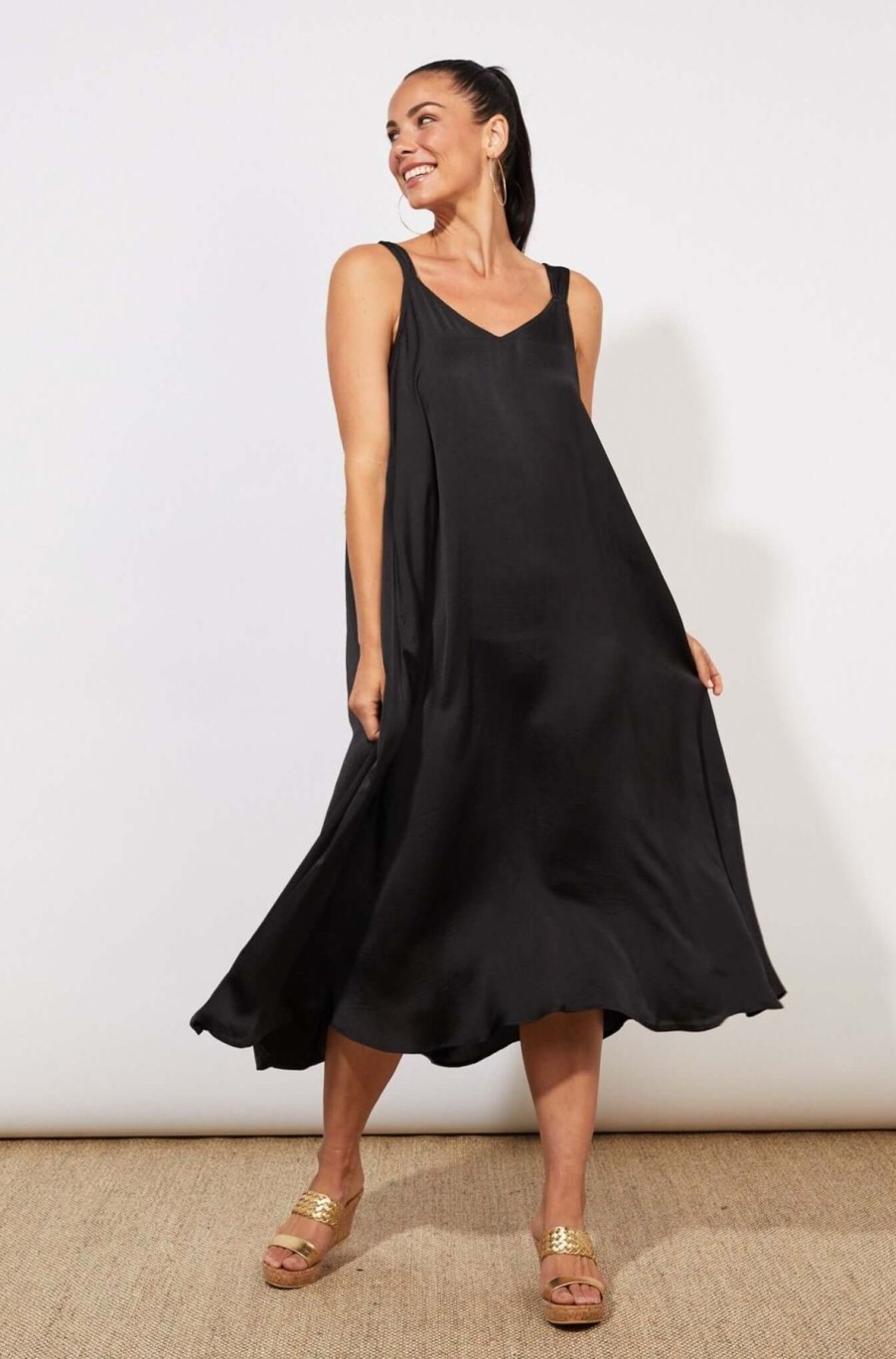 Women Haven | Haven Barbados Tank Maxi In Jet Black