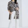 Women Marco Polo | Marco Polo Longline Cardi In Brushed Animal