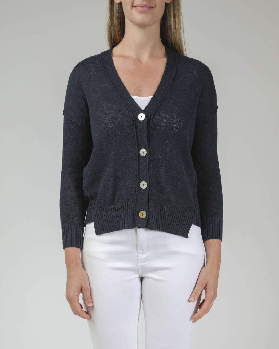 Women Jump | Jump Seam Detail Cardi In Ink