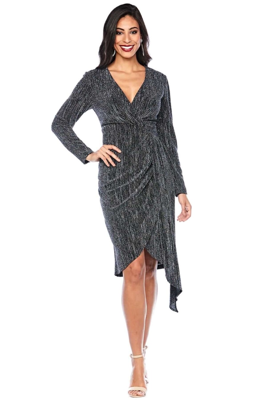 Women Zaliea | Zaliea Sparkle Dress In Midnight