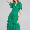 Women Joseph Ribkoff | Signature By Joseph Ribkoff Ruffled Dress In Noble Green 241759