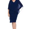 Women Layla Jones | Layla Jones Chiffon Cape Dress In Midnight