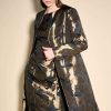 Women Joseph Ribkoff | Signature By Joseph Ribkoff Jacquard Coat In Black Bronze 233720