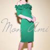 Women Joseph Ribkoff | Signature By Joseph Ribkoff Ruffle Dress In True Emerald 234716