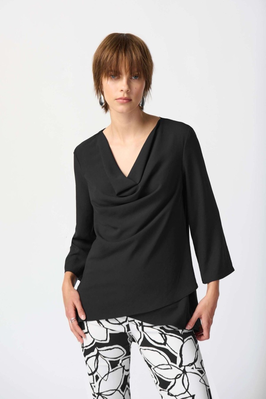 Women Joseph Ribkoff | Joseph Ribkoff Flared Top In Black 241309