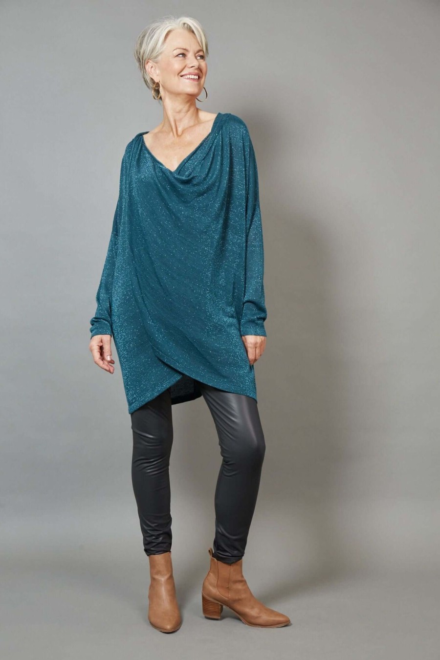 Women Eb & Ive | Eb & Ive Tyra Cowl Knit In Teal