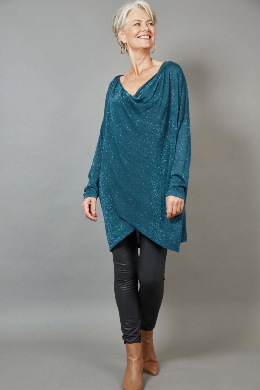 Women Eb & Ive | Eb & Ive Tyra Cowl Knit In Teal