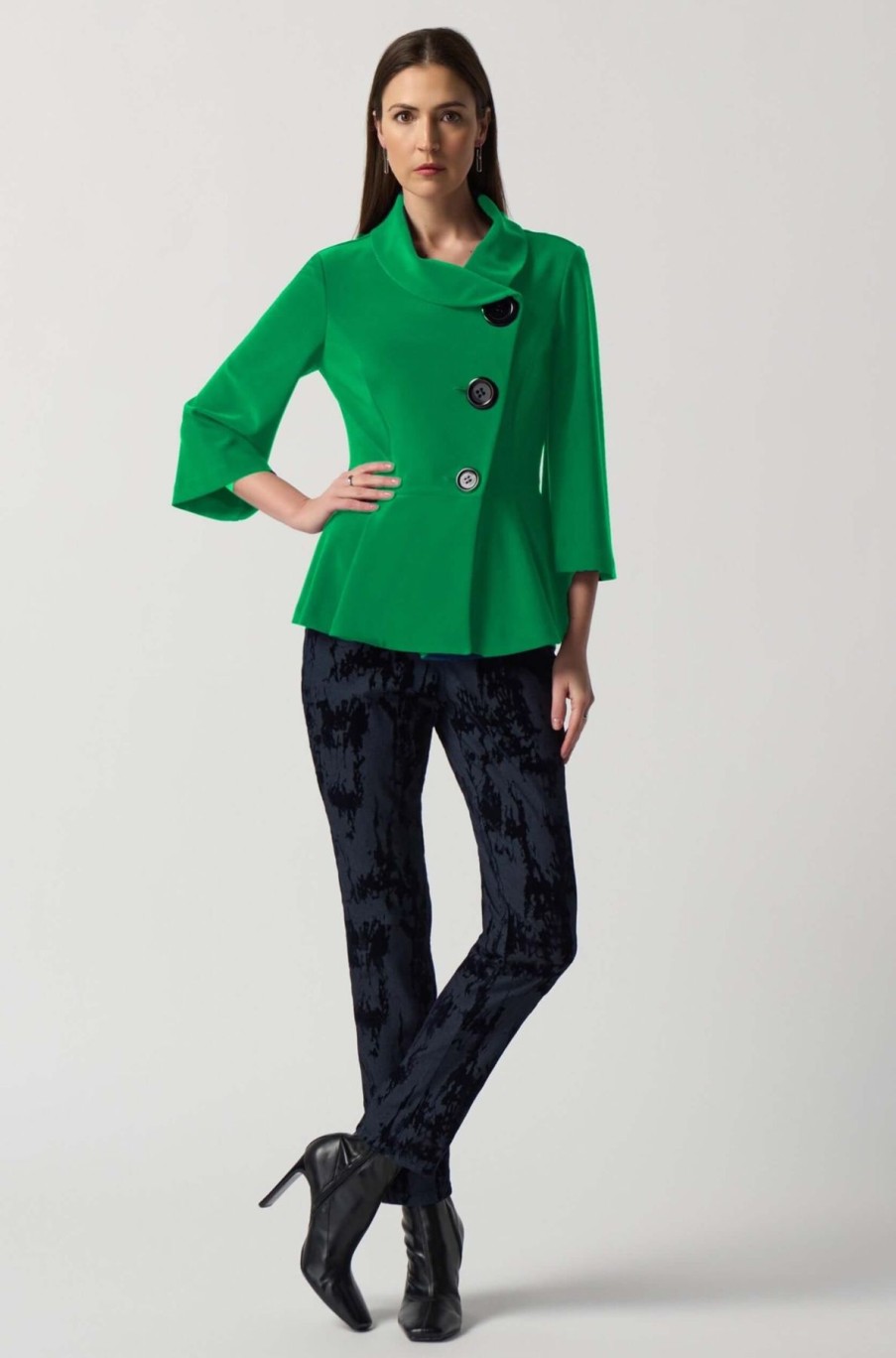 Women Joseph Ribkoff | Joseph Ribkoff Peplum Jacket In Kelly Green 233042