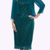 Women Jesse Harper | Jesse Harper Sequin Dress & Bolero In Emerald