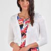 Women Vassalli | Vassalli Linen Mix Knit Cardi In White