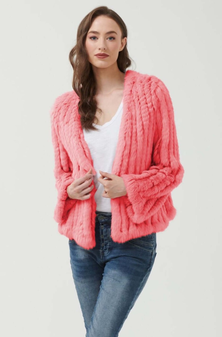 Women 365 Days | 365 Days Rabbit Fur Short Jacket In Flamingo