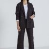 Women Marco Polo | Marco Polo Check Blazer In Black