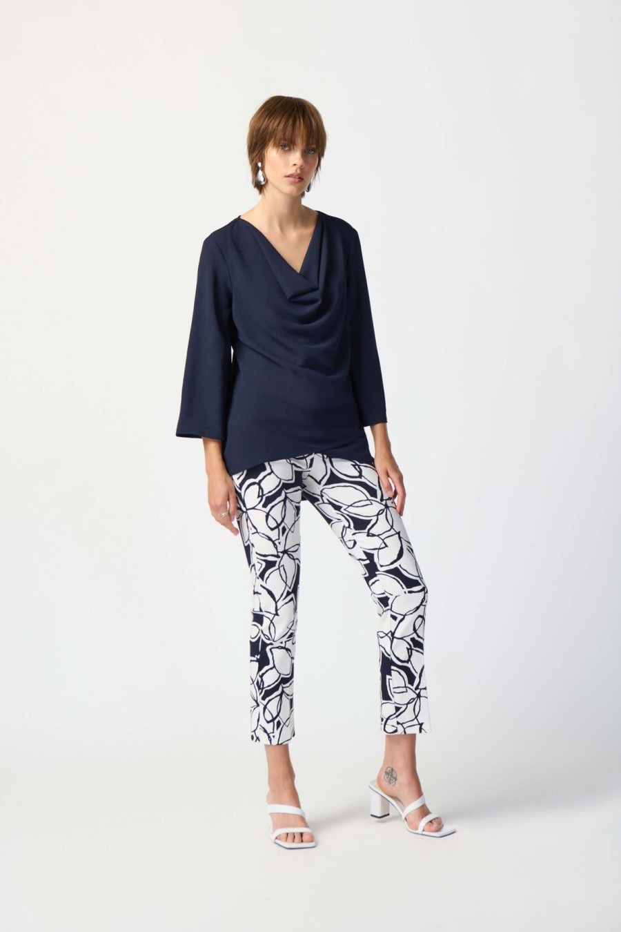 Women Joseph Ribkoff | Joseph Ribkoff Flared Top In Midnight 241309