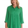 Women Marco Polo | Marco Polo Tuck Detail Tunic In Emerald