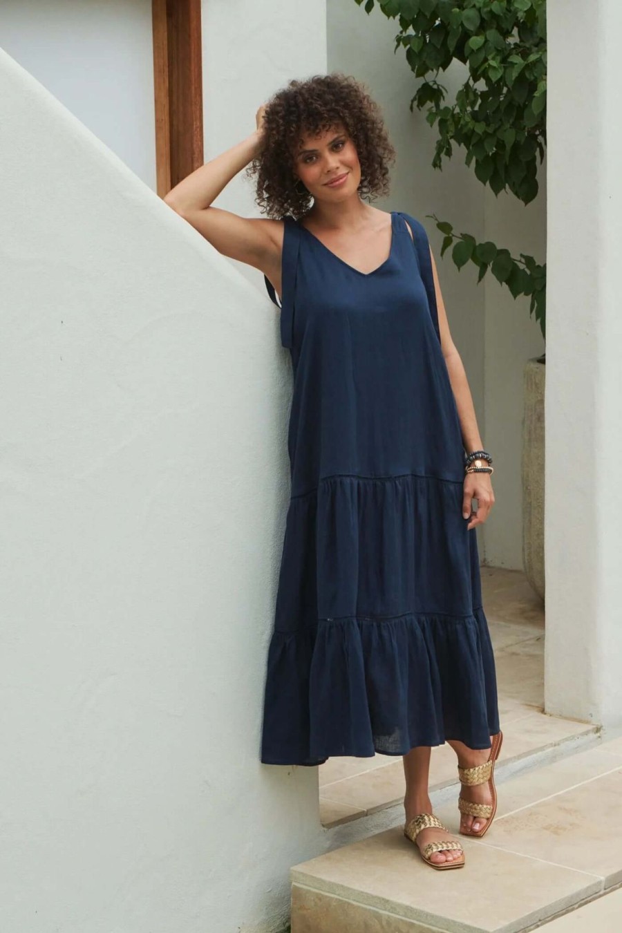 Women Eb & Ive | Eb & Ive La Vie Tie Maxi In Navy Sapphire