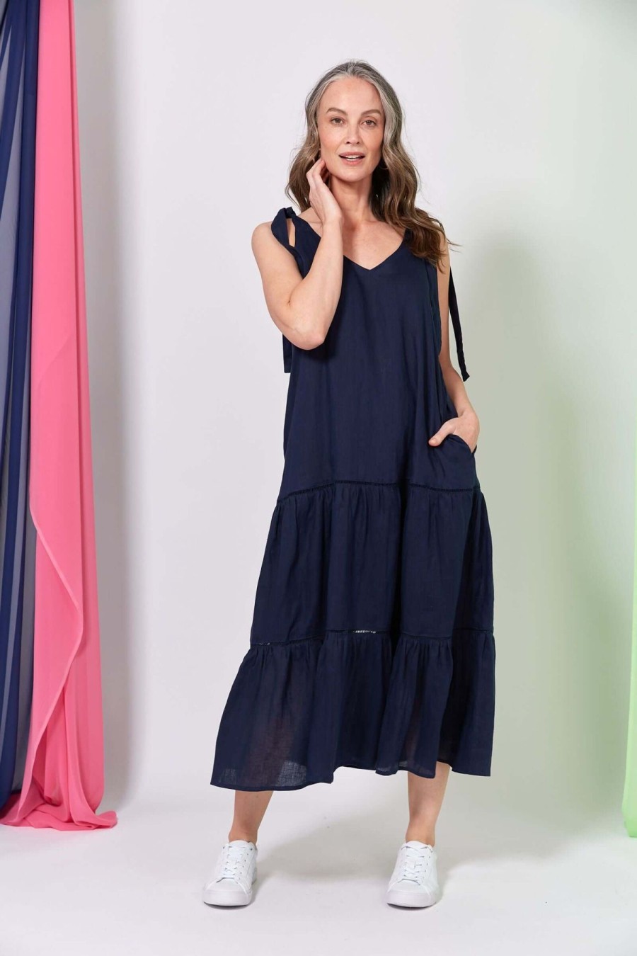 Women Eb & Ive | Eb & Ive La Vie Tie Maxi In Navy Sapphire