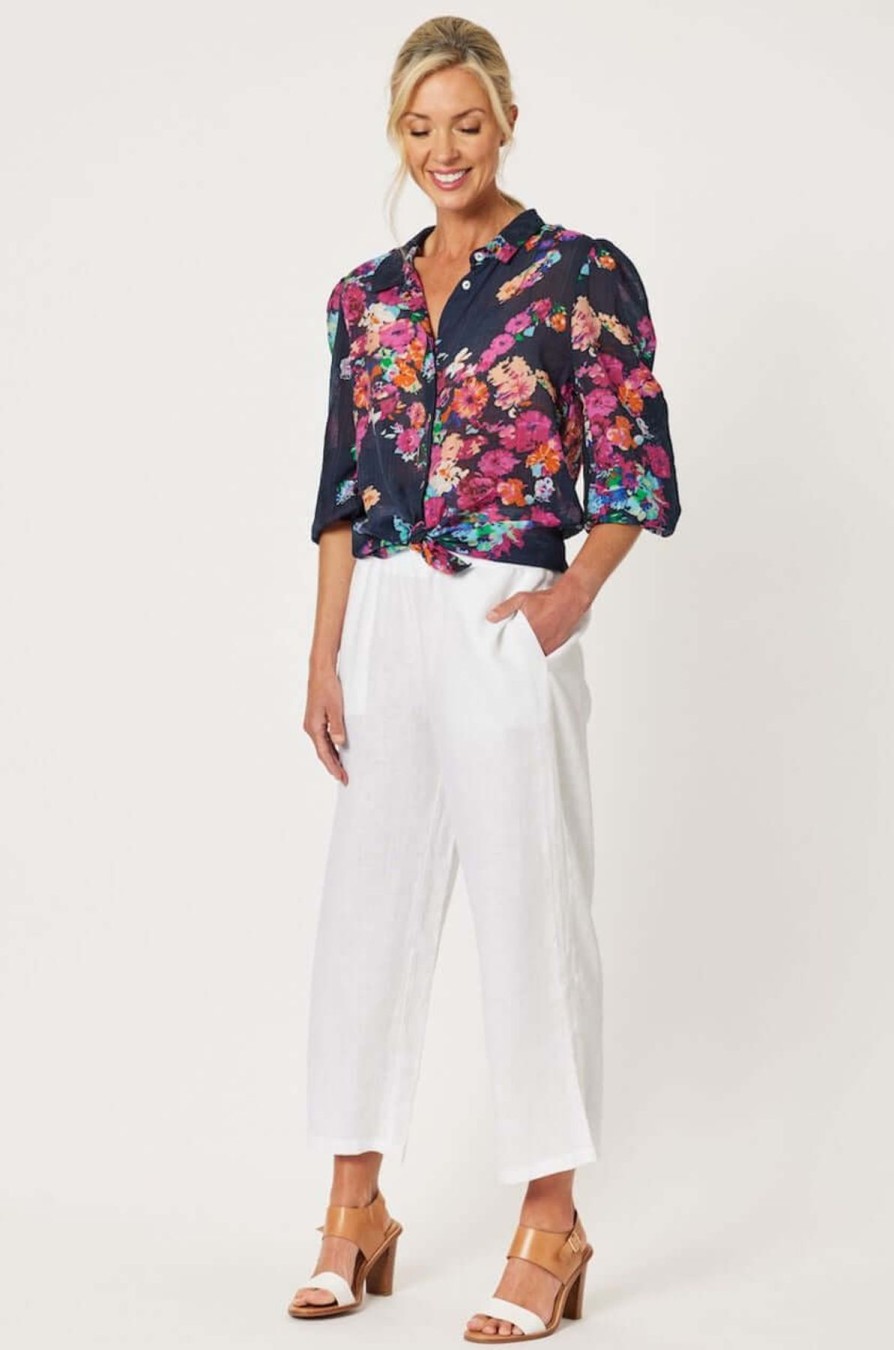 Women Gordon Smith | Gordon Smith Botanical Shirt In Navy