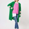 Women Clarity | Clarity Piper Stripe Sleeve Cardi In Green