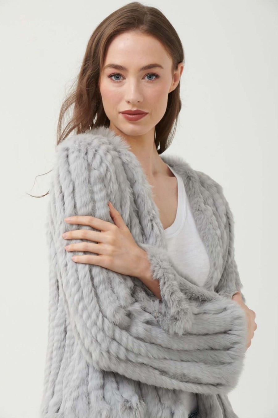 Women 365 Days | 365 Days Rabbit Fur Short Jacket In Silver