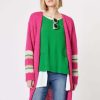 Women Clarity | Clarity Piper Stripe Sleeve Cardi In Fuchsia