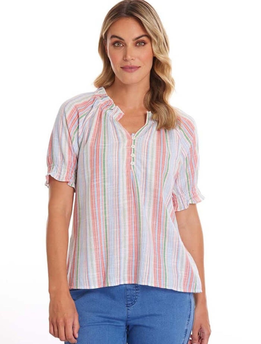 Women Marco Polo | Marco Polo Mixed Stripe Top