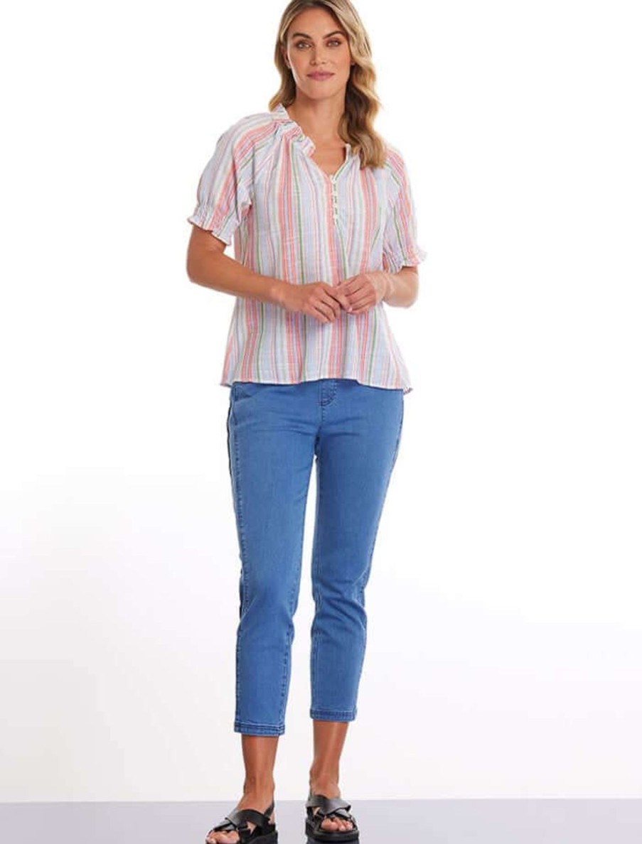 Women Marco Polo | Marco Polo Mixed Stripe Top