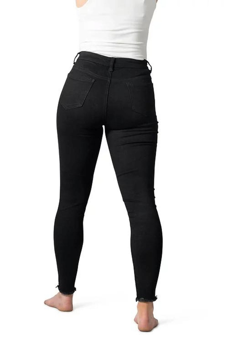 Women Wakee | Wakee Fray Hem Jean In Black