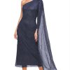 Women Zaliea | Zaliea One Shoulder Beaded Dress In Midnight