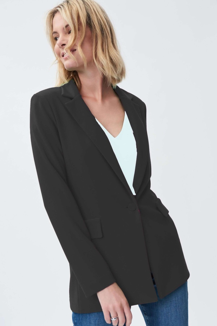 Women Joseph Ribkoff | Joseph Ribkoff Straight Blazer In Black 231064