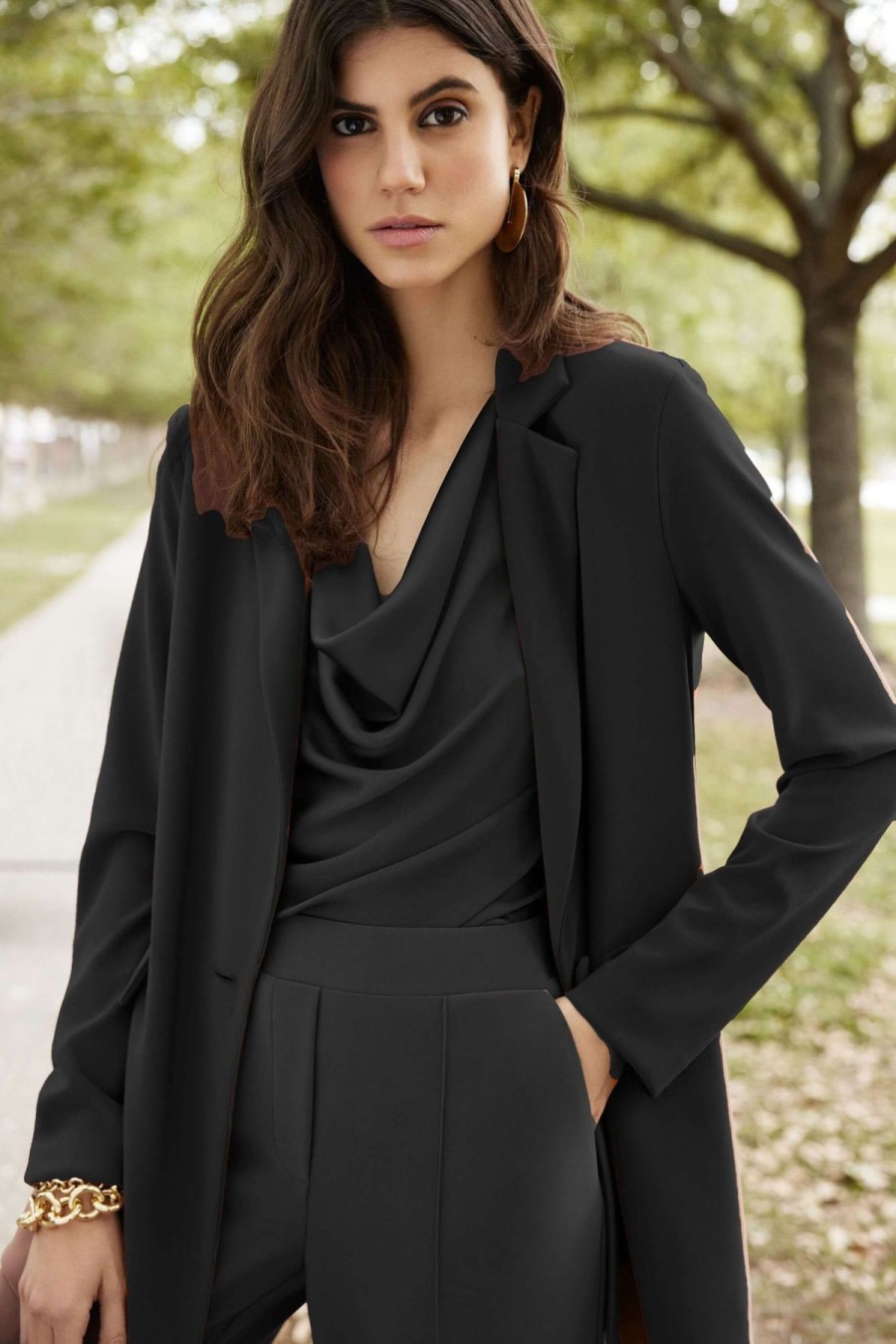 Women Joseph Ribkoff | Joseph Ribkoff Straight Blazer In Black 231064