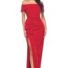 Women Zaliea | Zaliea Draped Gown In Fire Red