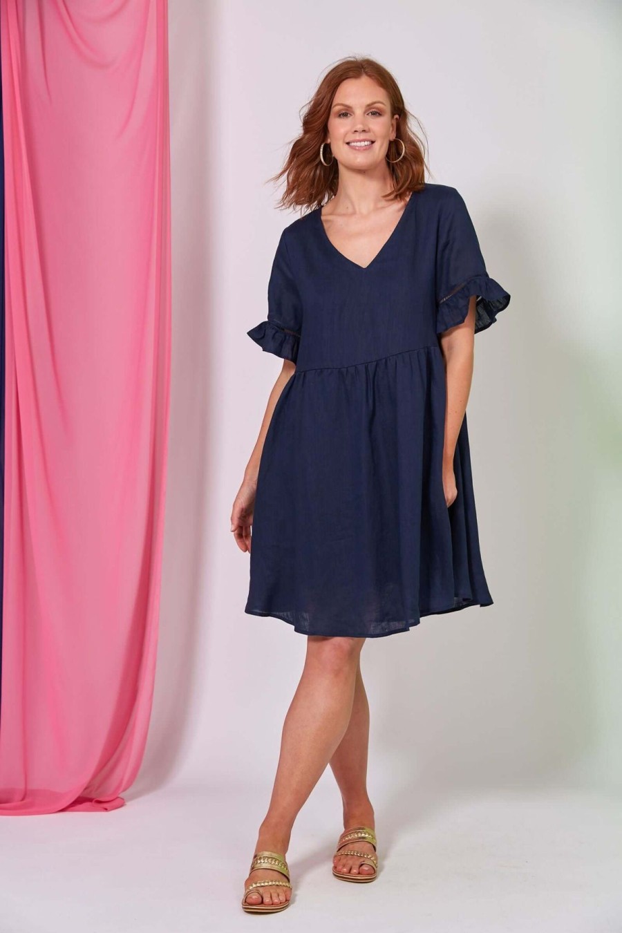 Women Eb & Ive | Eb & Ive La Vie Dress In Navy Sapphire