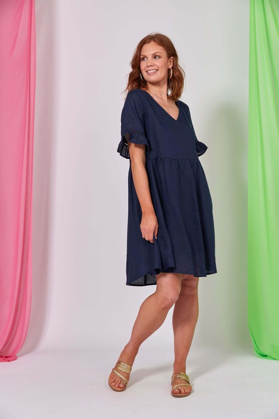 Women Eb & Ive | Eb & Ive La Vie Dress In Navy Sapphire