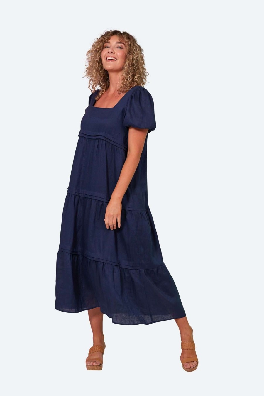 Women Eb & Ive | Eb & Ive La Vie Pintuck Maxi In Navy Sapphire