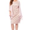 Women Layla Jones | Layla Jones Lurex Lace Dress & Jacket In Pearl