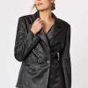 Women Hammock & Vine | Hammock & Vine Roxy Metallic Dinner Jacket In Black