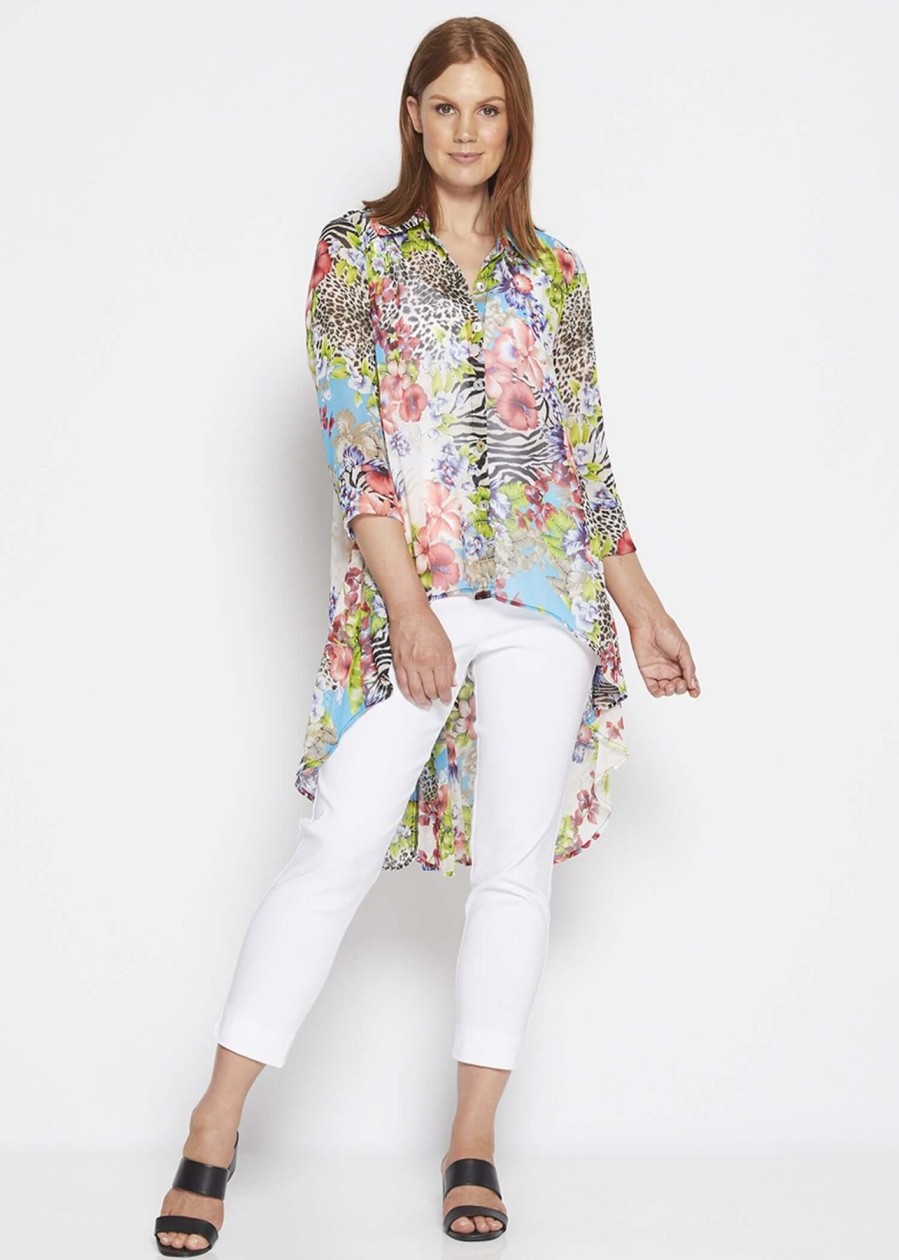 Women Philosophy | Philosophy Aurelia Hi Low Shirt In Bellisamo