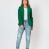 Women Threadz | Threadz Retro Cord Blazer In Green